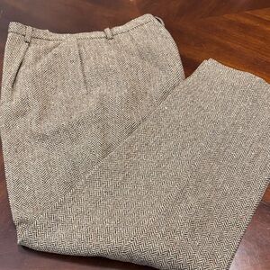 Pursuits Ltd. Women's Classic Wool Blend Brown and Tan Trousers
